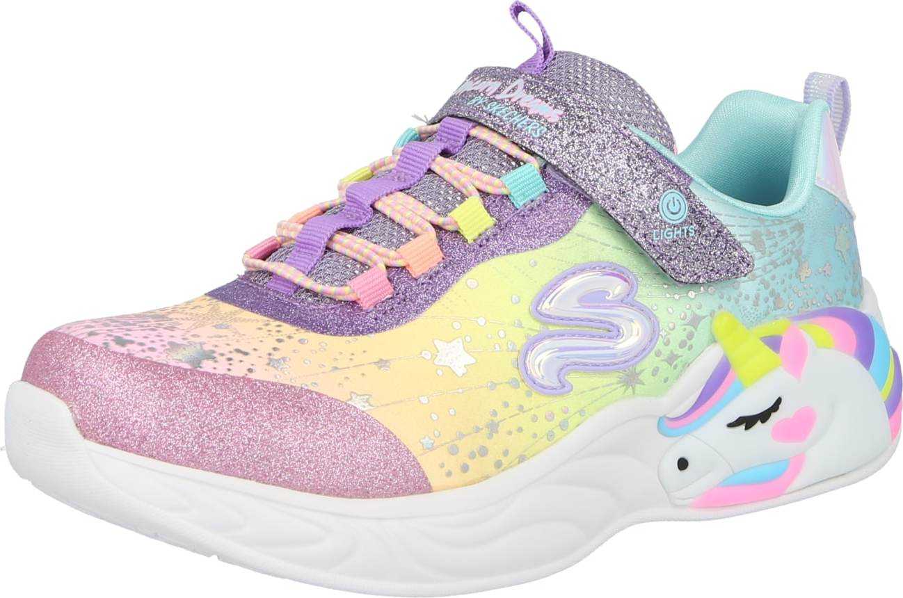 SKECHERS Tenisky 'Unicorn Dreams' nebeská modř / žlutá / světle fialová / jasně oranžová / růžová