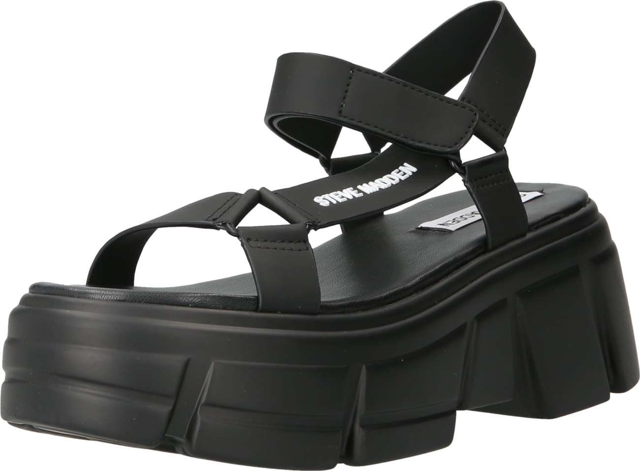 STEVE MADDEN Sandály 'ASSERTIVE' černá / bílá