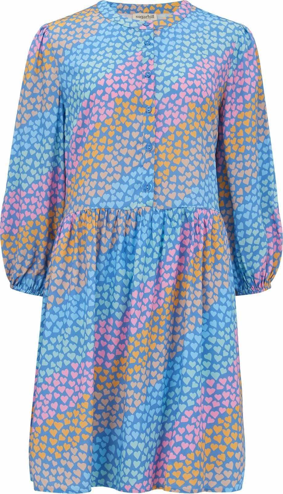 Sugarhill Brighton Košilové šaty 'ASTRA SLIDING HEARTS ' modrá / mix barev