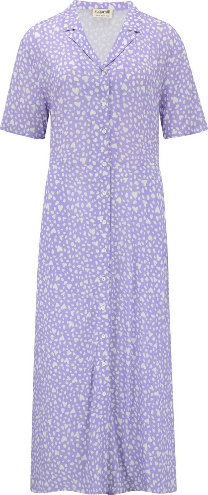 Sugarhill Brighton Košilové šaty světle fialová / bílá