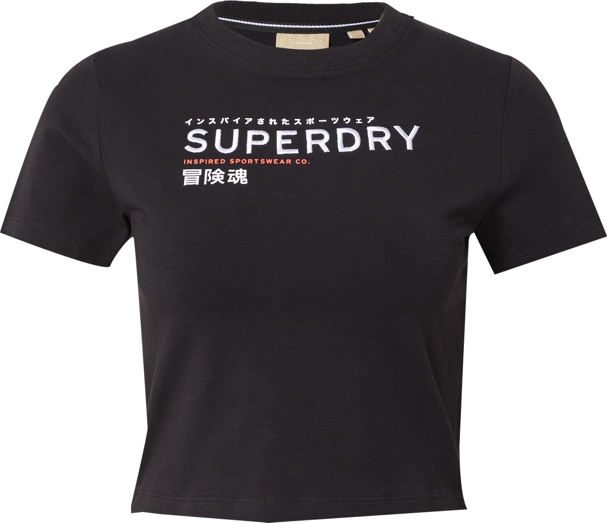 Superdry Tričko červená / černá / bílá