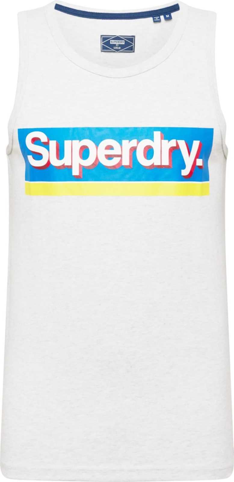 Superdry Tričko modrá / žlutá / šedý melír / bílá