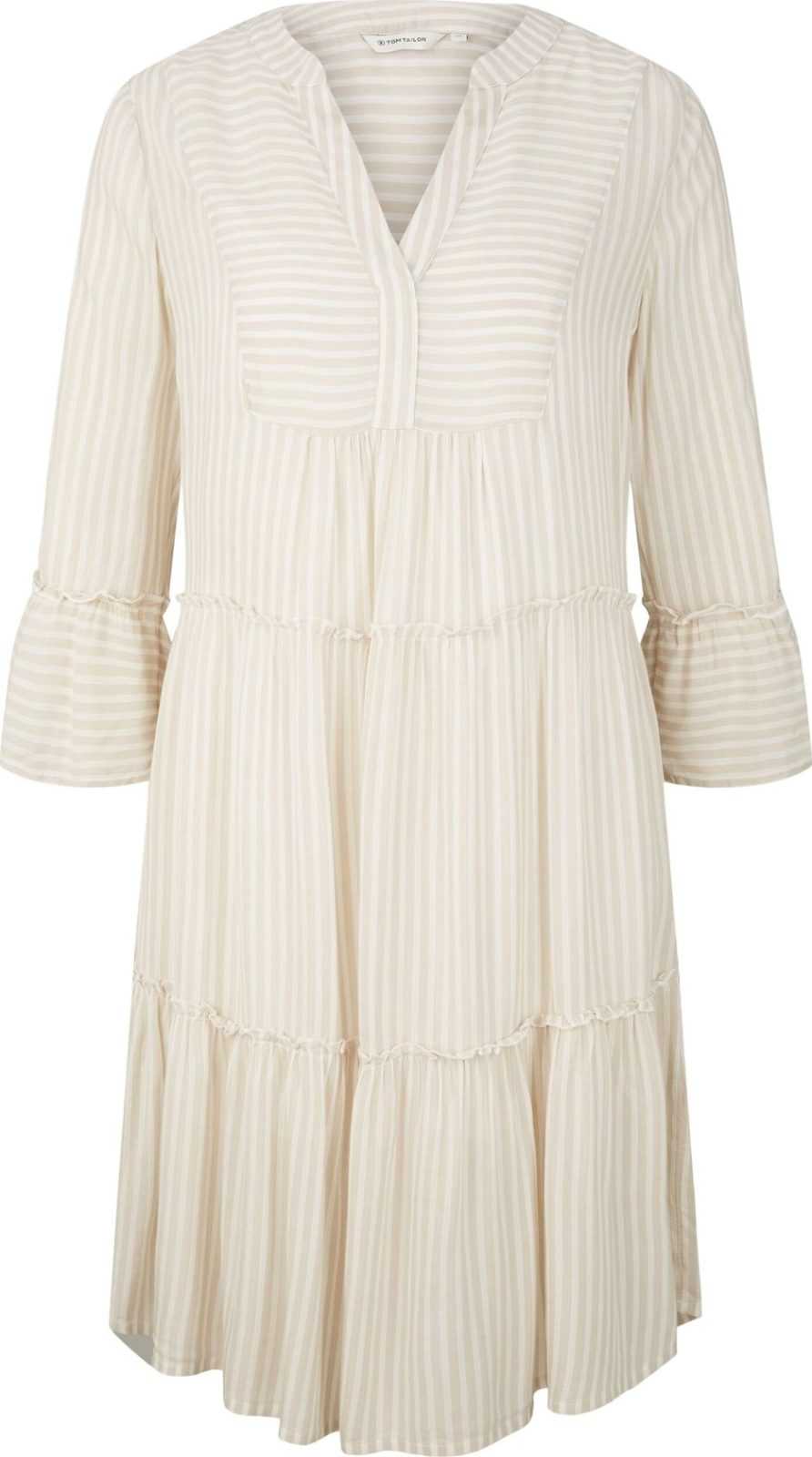 TOM TAILOR Košilové šaty béžová / offwhite