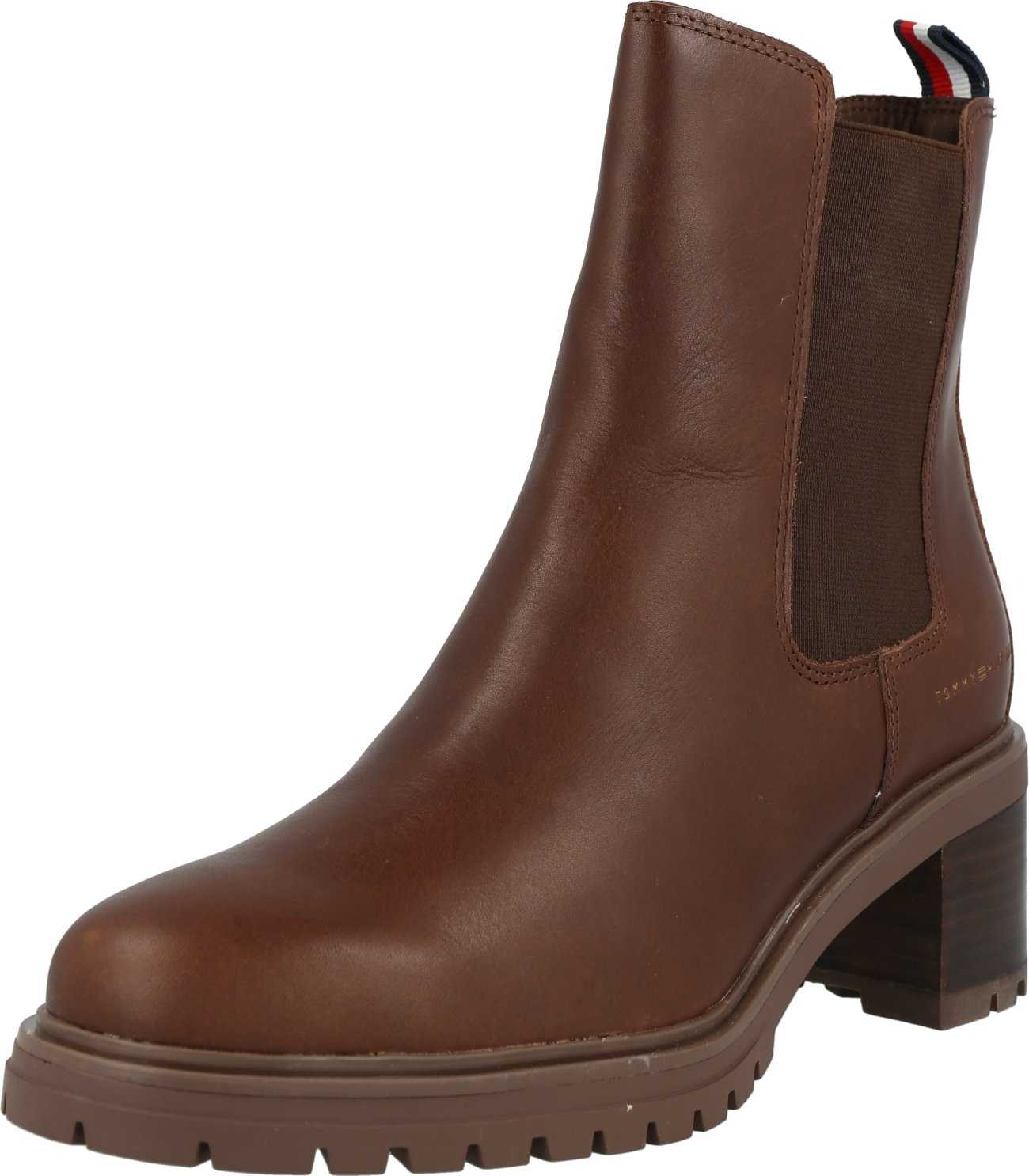 TOMMY HILFIGER Chelsea boty marine modrá / tmavě hnědá / červená / bílá