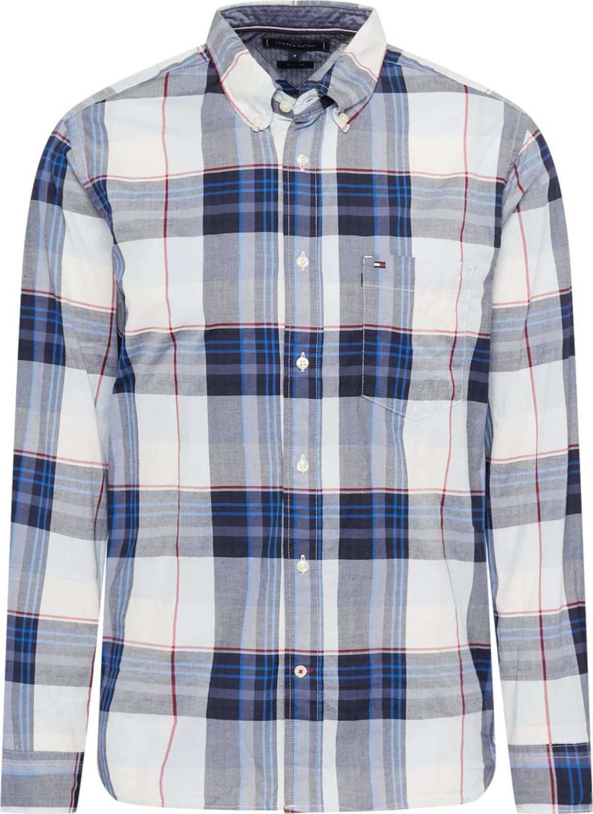 TOMMY HILFIGER Košile námořnická modř / kouřově modrá / vínově červená / bílá
