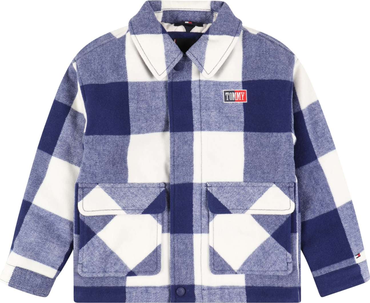 TOMMY HILFIGER Přechodná bunda modrá / bílá