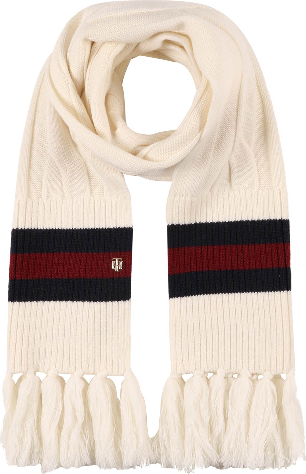 TOMMY HILFIGER Šála námořnická modř / tmavě červená / offwhite