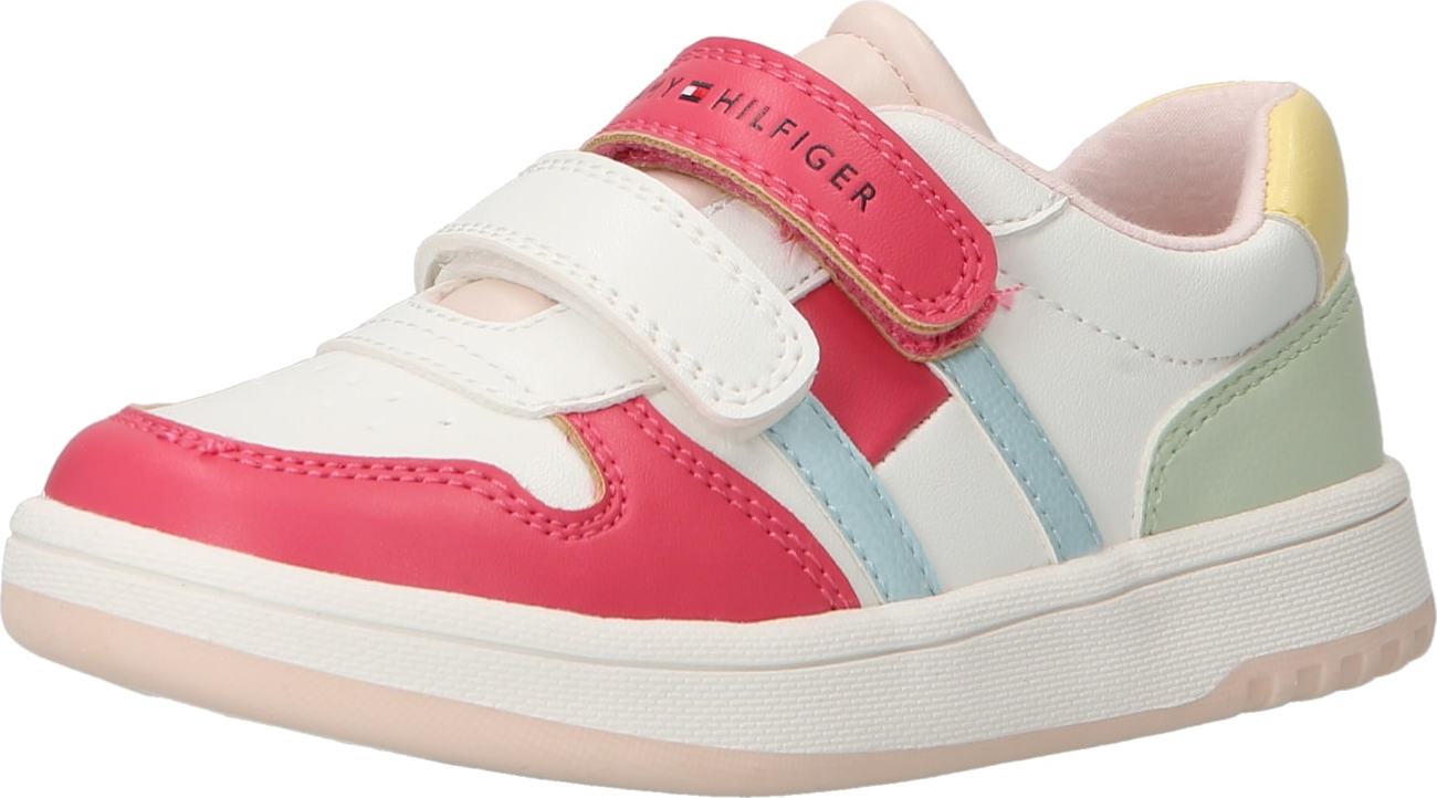 TOMMY HILFIGER Tenisky žlutá / pastelově zelená / pink / bílá