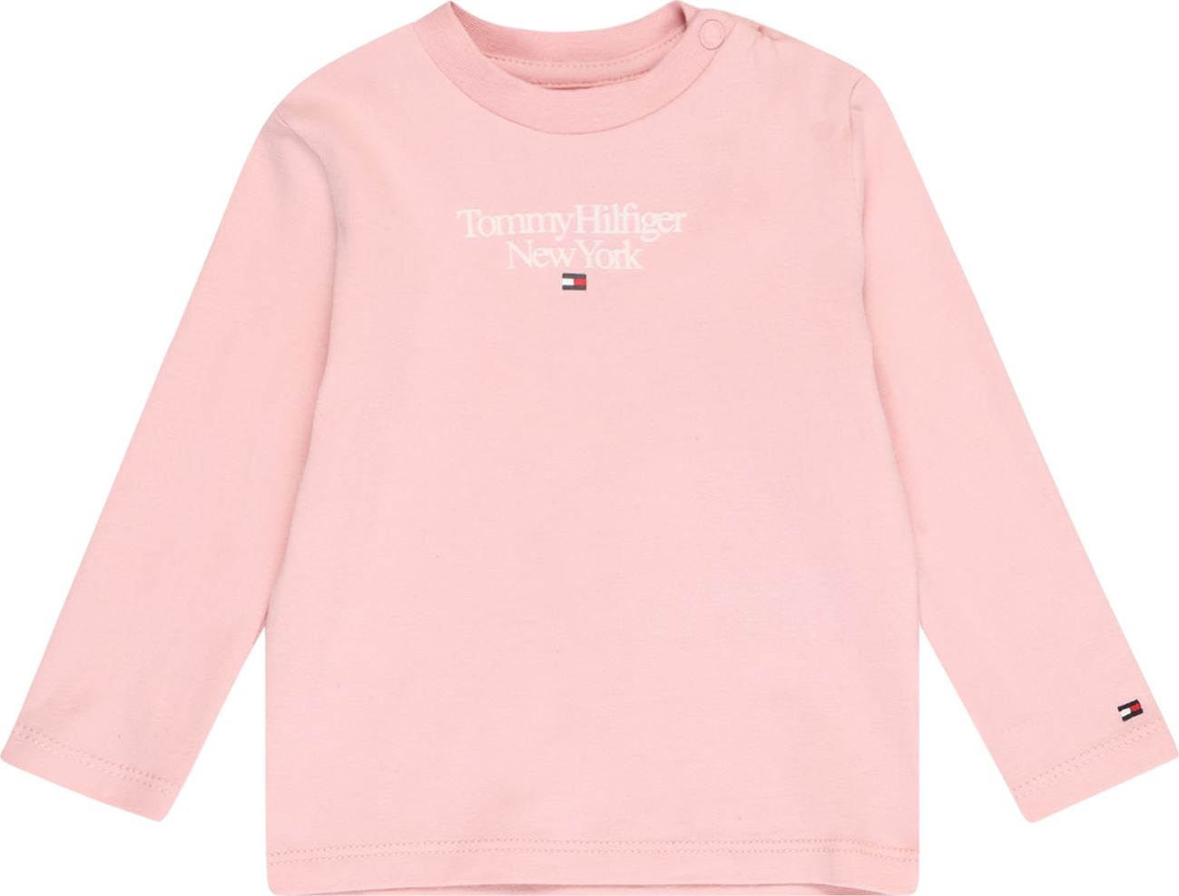 TOMMY HILFIGER Tričko námořnická modř / růžová / červená / bílá