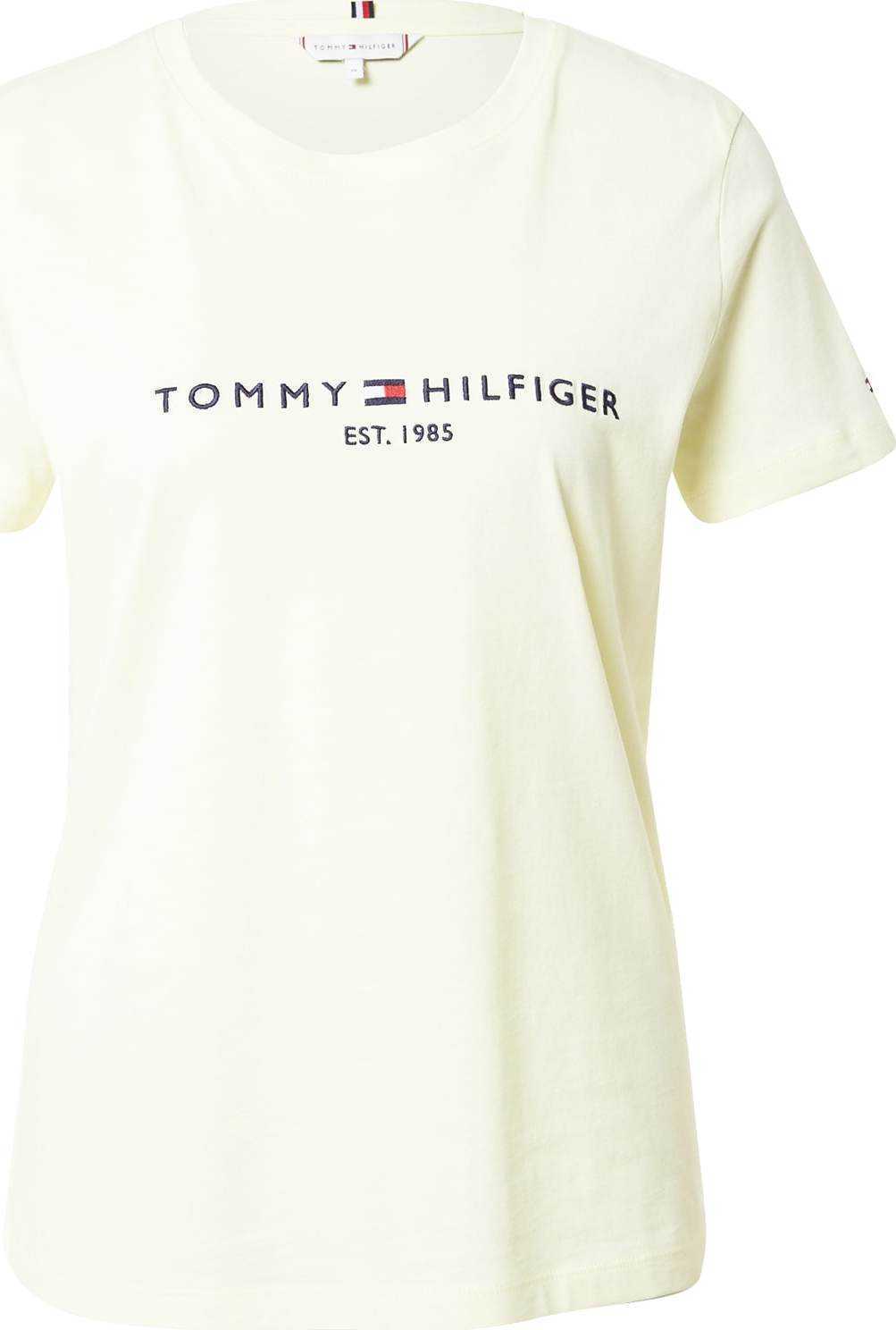 TOMMY HILFIGER Tričko tmavě modrá / pastelově žlutá / světle červená / bílá