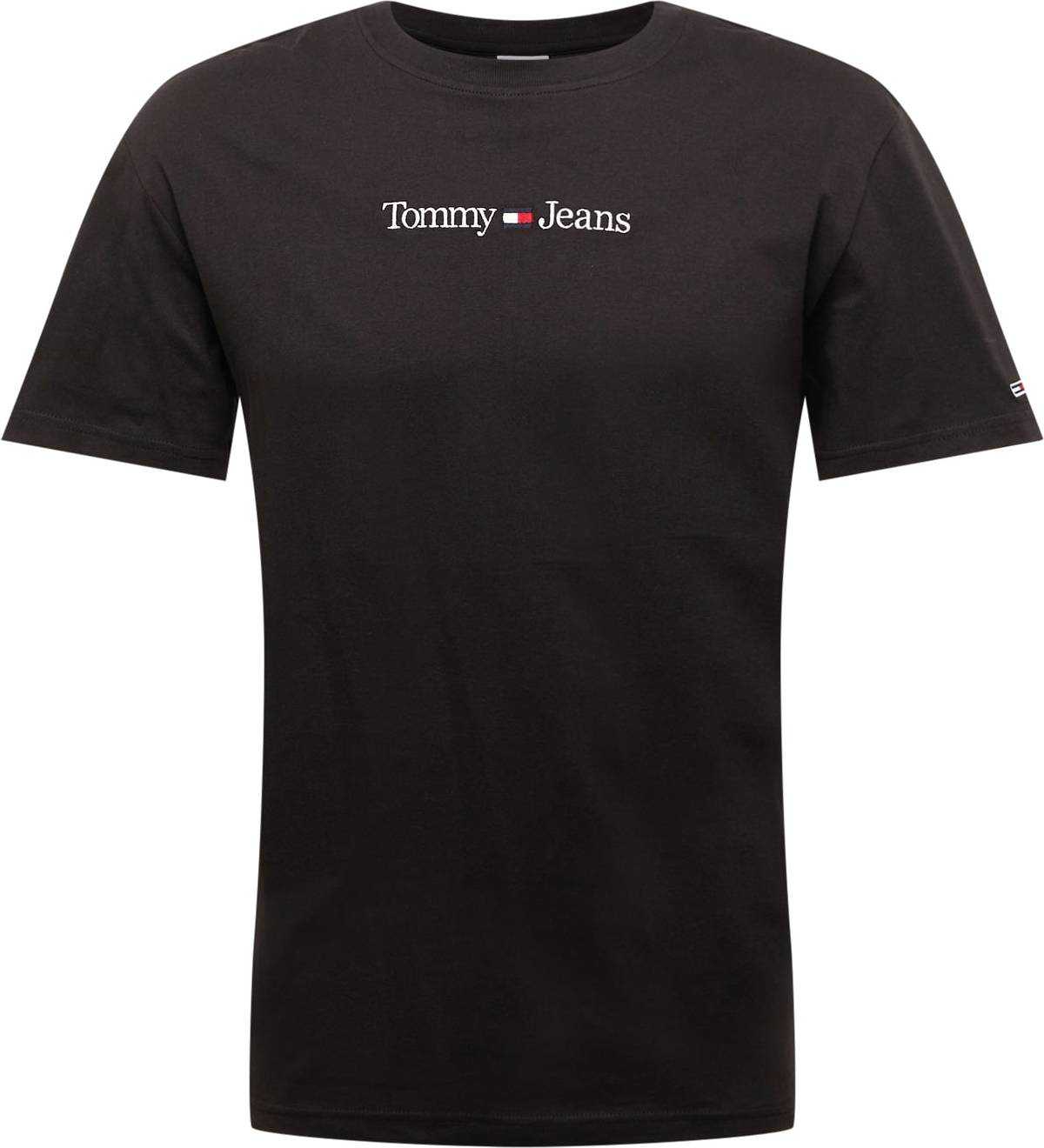 Tommy Jeans Tričko černá / bílá
