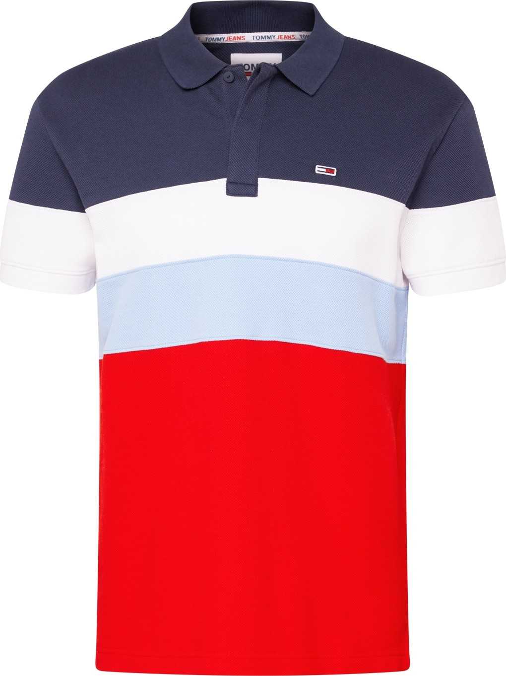 Tommy Jeans Tričko námořnická modř / světlemodrá / červená / bílá