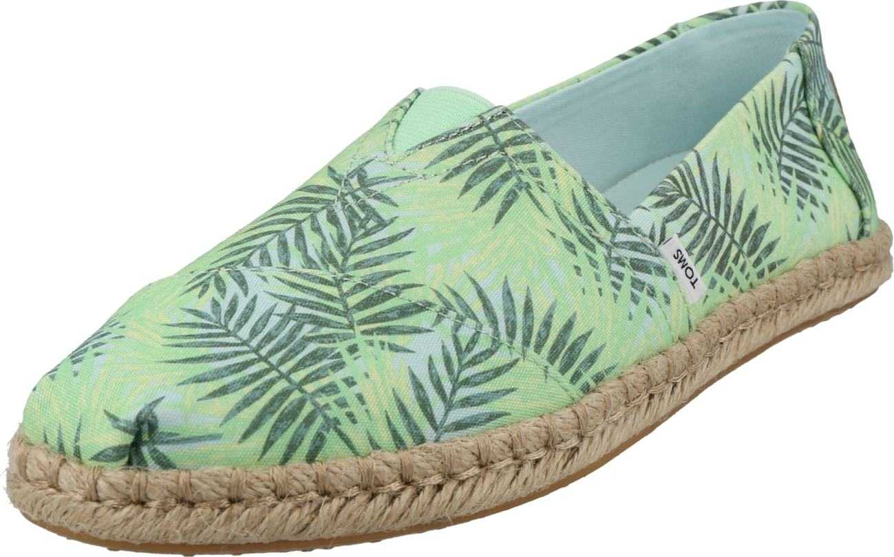 TOMS Espadrilky 'Alpargata Rope' světle zelená / tmavě zelená