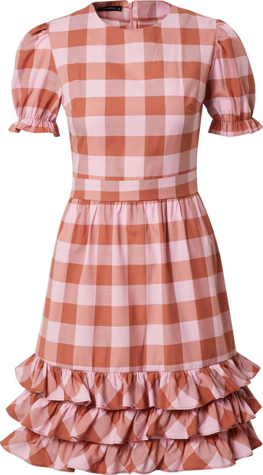 Trendyol Šaty růžová / starorůžová / červená