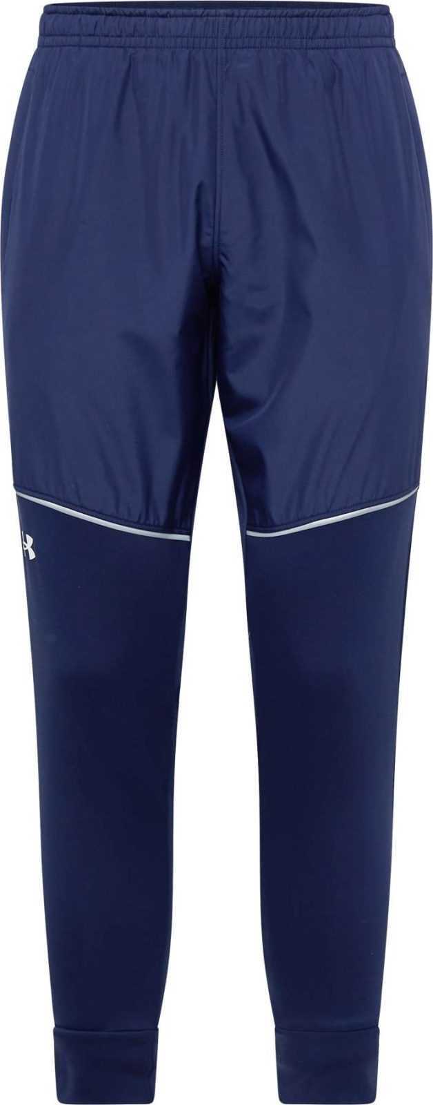 UNDER ARMOUR Sportovní kalhoty 'Af Storm' tmavě modrá / bílá