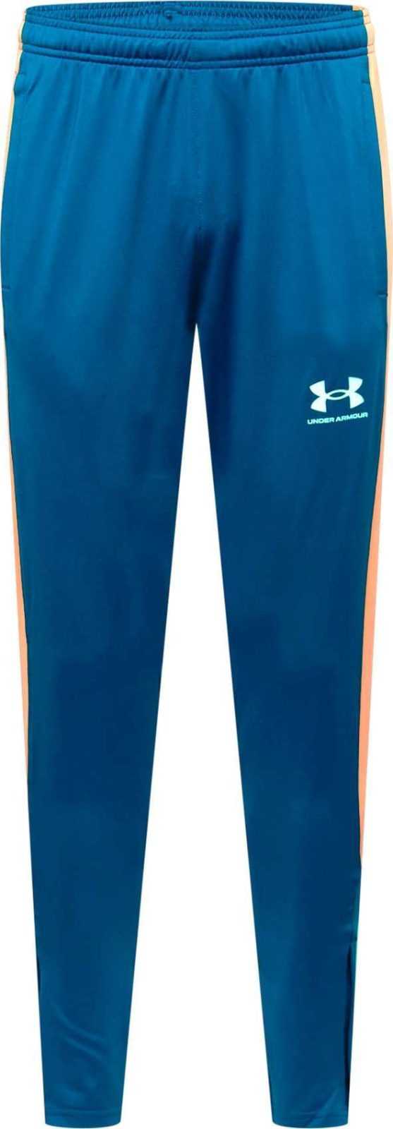 UNDER ARMOUR Sportovní kalhoty 'Challenger' modrá / oranžová / bílá