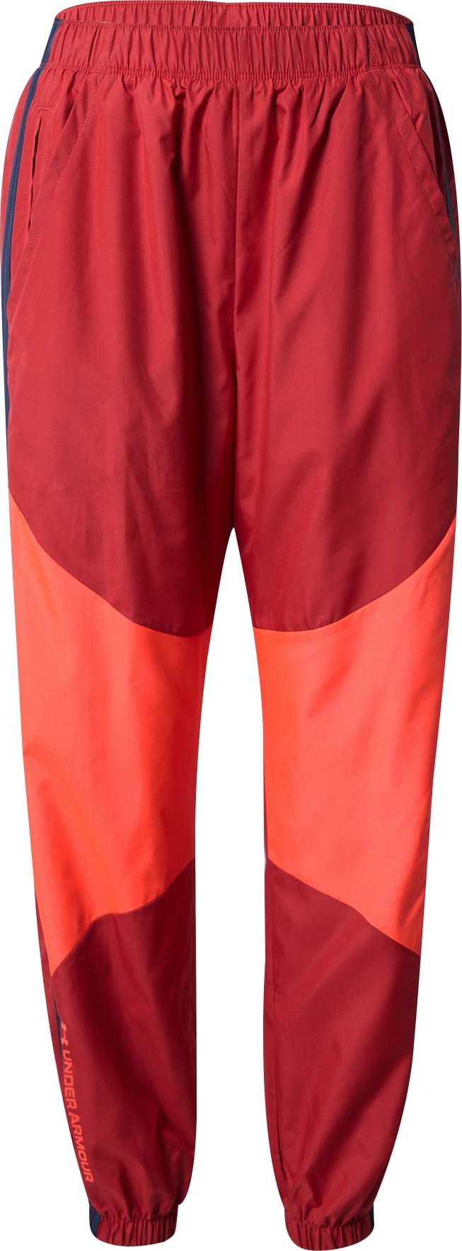 UNDER ARMOUR Sportovní kalhoty chladná modrá / oranžová / tmavě červená