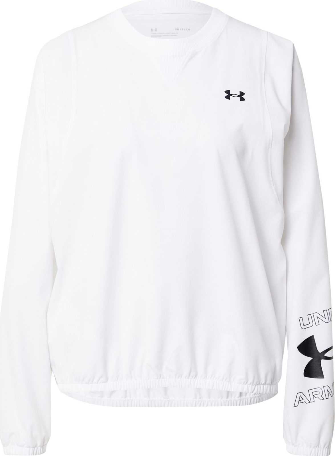 UNDER ARMOUR Sportovní mikina černá / bílá