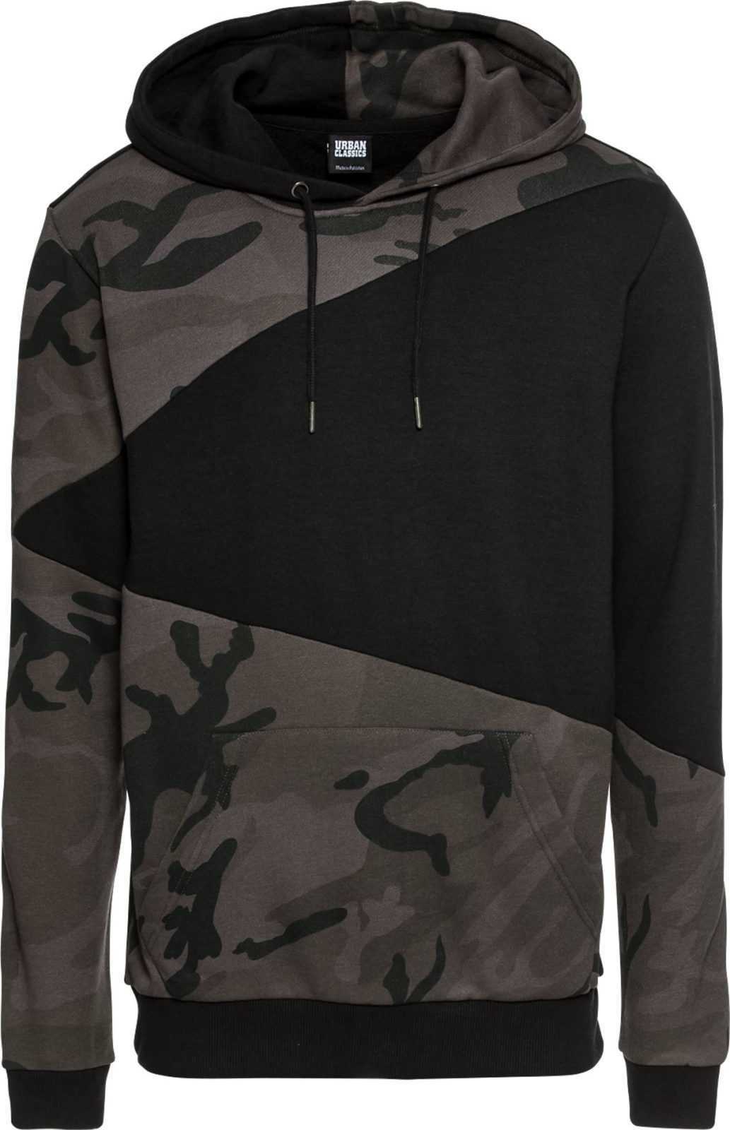 Urban Classics Mikina 'Camo Zig Zag' tmavě šedá / černá