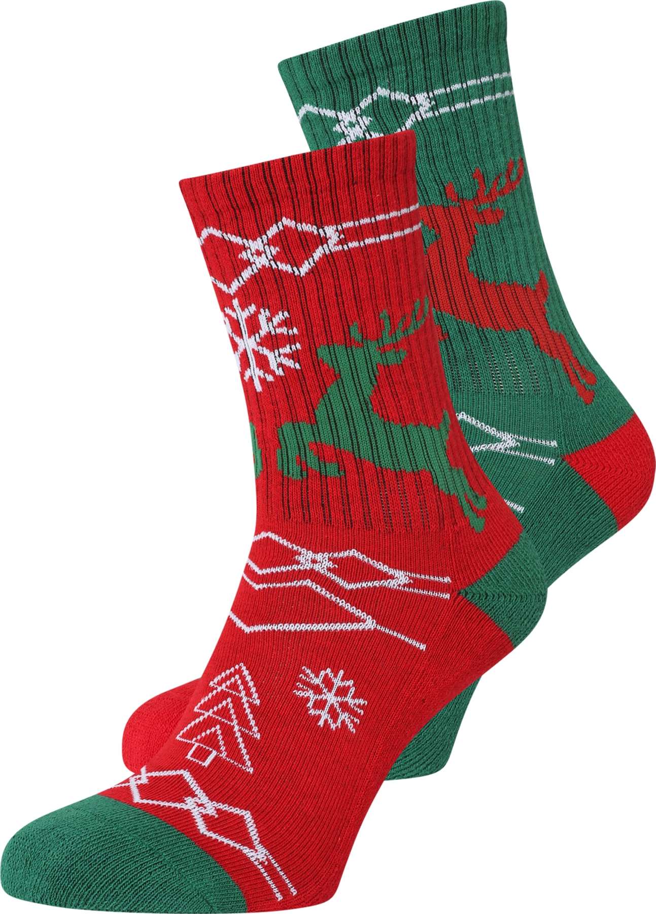 Urban Classics Ponožky 'Fancy X-Mas' tmavě zelená / červená / bílá