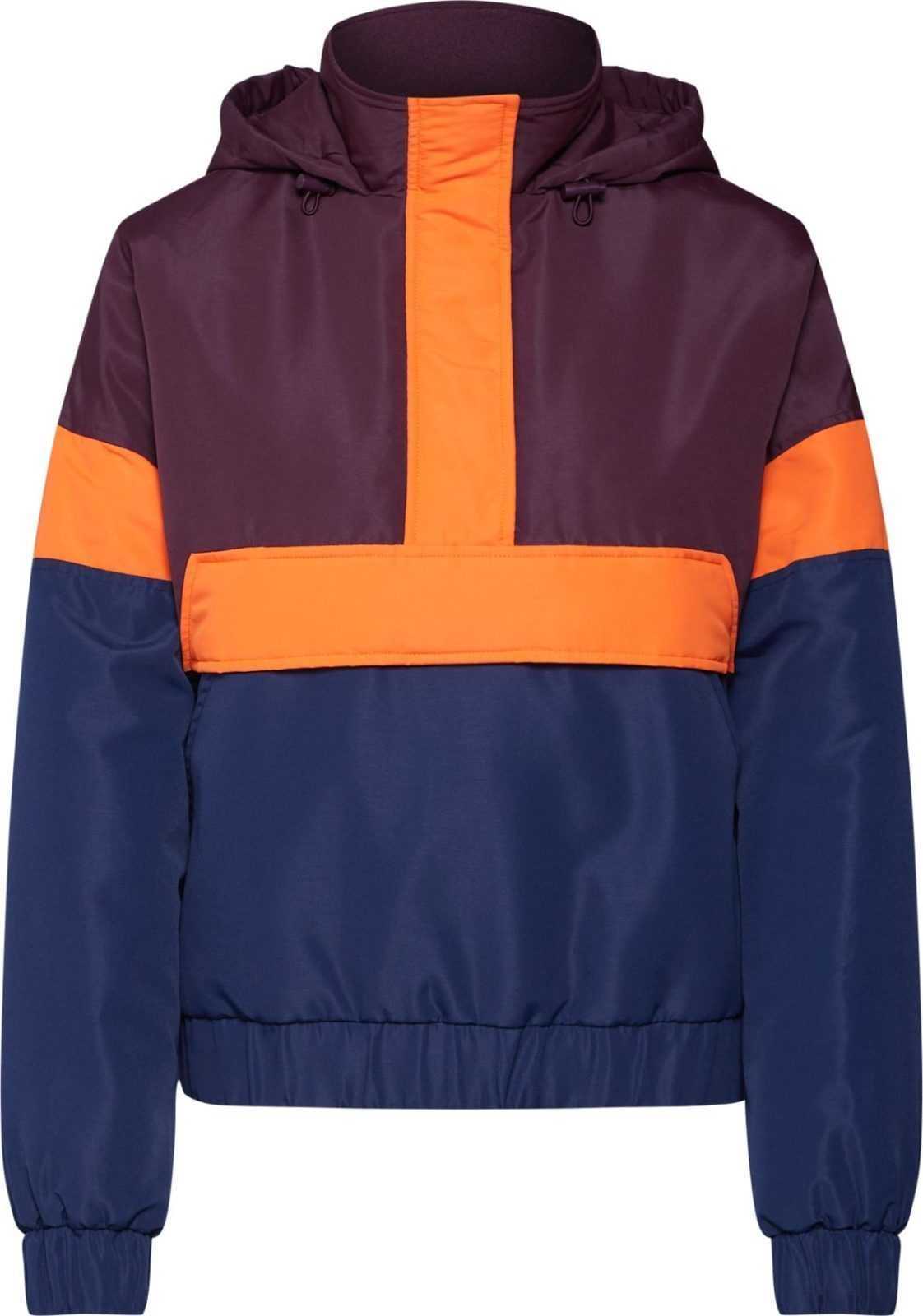 Urban Classics Přechodná bunda námořnická modř / lilek / svítivě oranžová