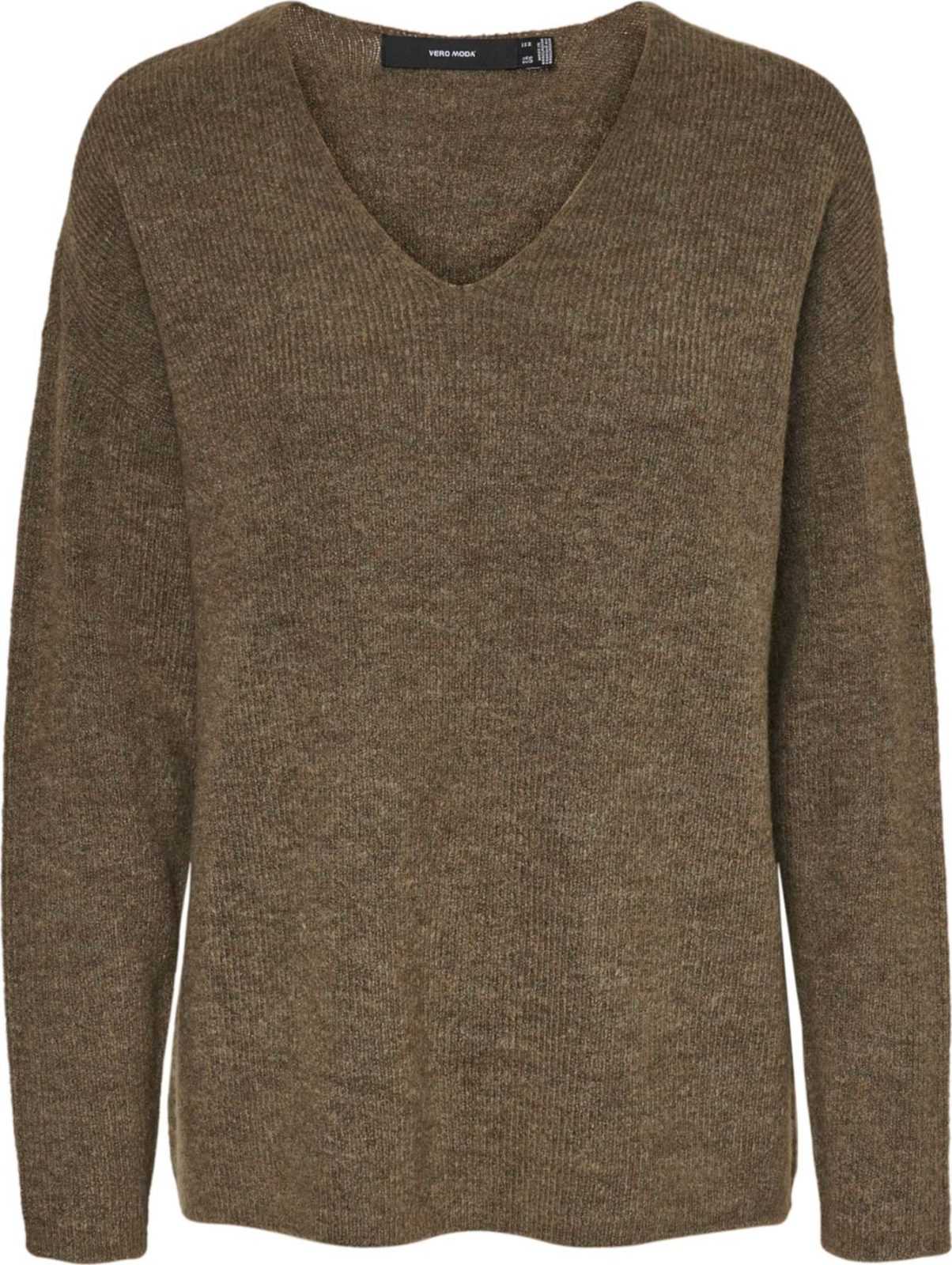 VERO MODA Svetr 'Lefile' šedobéžová / olivová