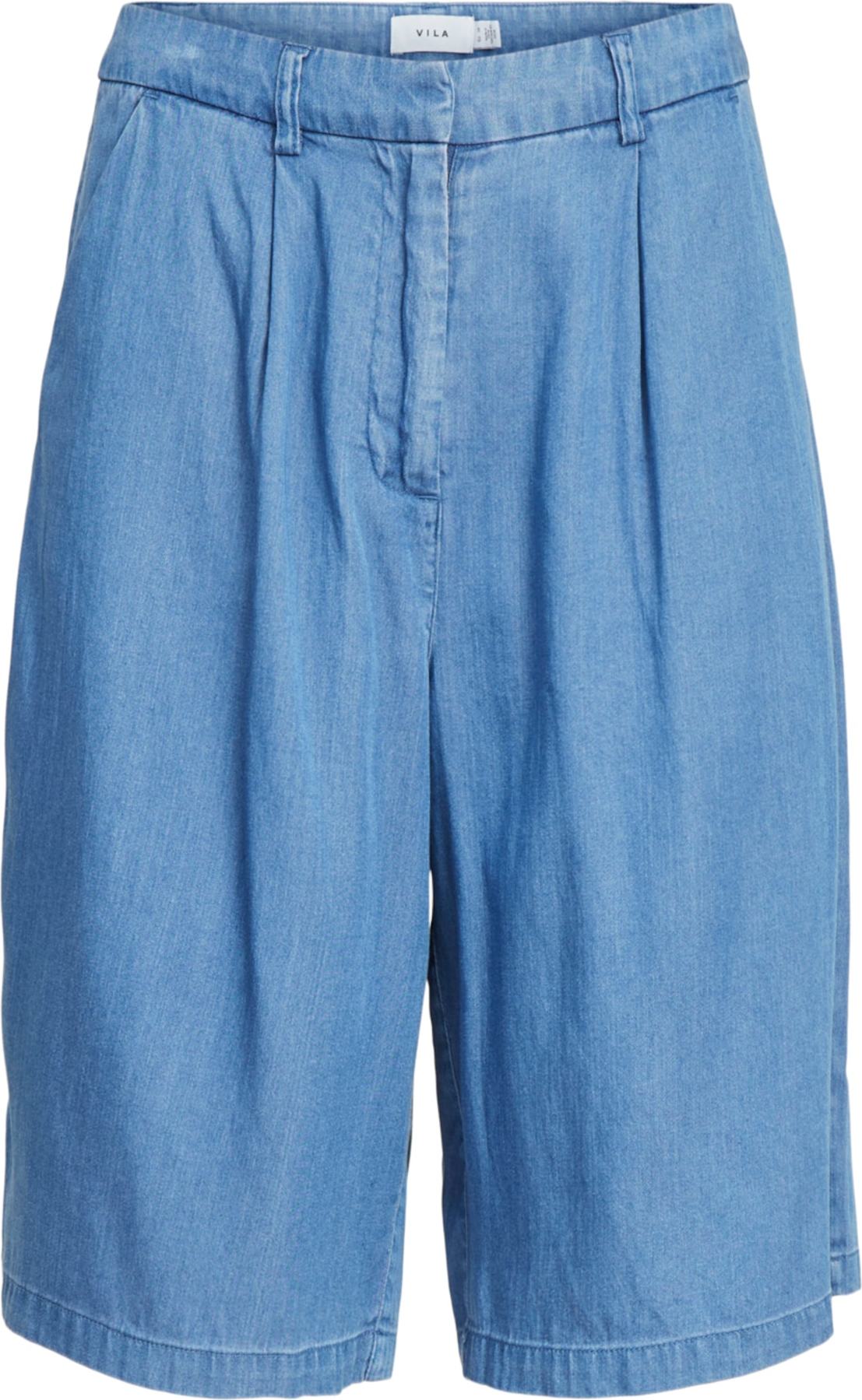 VILA Kalhoty se sklady v pase 'Bista' modrá džínovina