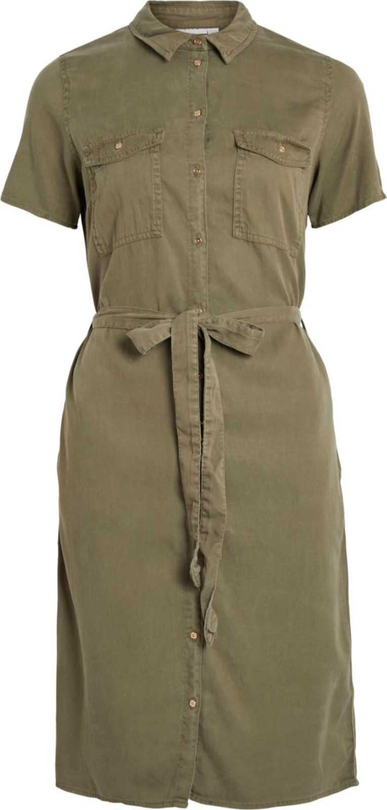 VILA Košilové šaty 'Bista' olivová