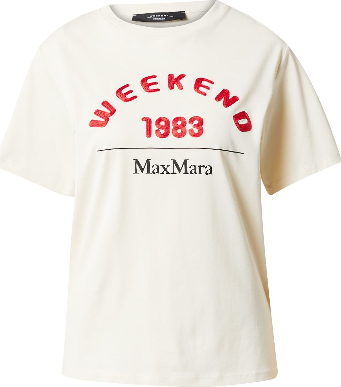 Weekend Max Mara Tričko 'LUIS' světle béžová / červená / černá