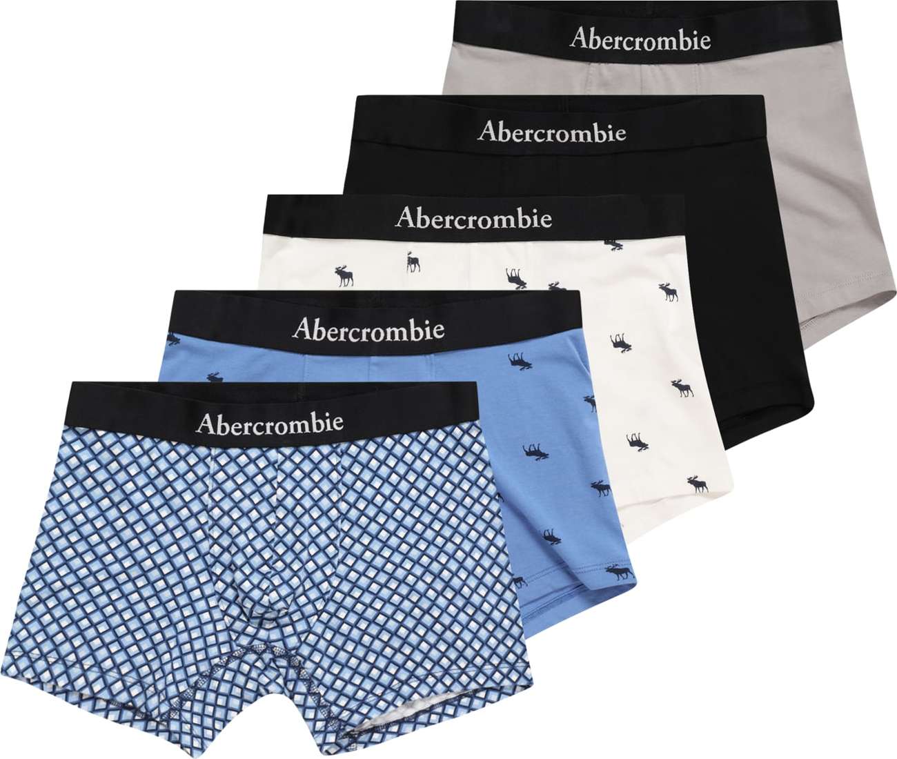 Abercrombie & Fitch Spodní prádlo světlemodrá / světle šedá / černá / bílá