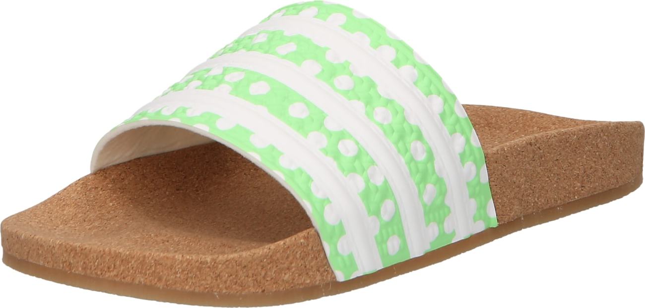 ADIDAS ORIGINALS Pantofle 'Adilette' limetková / bílá