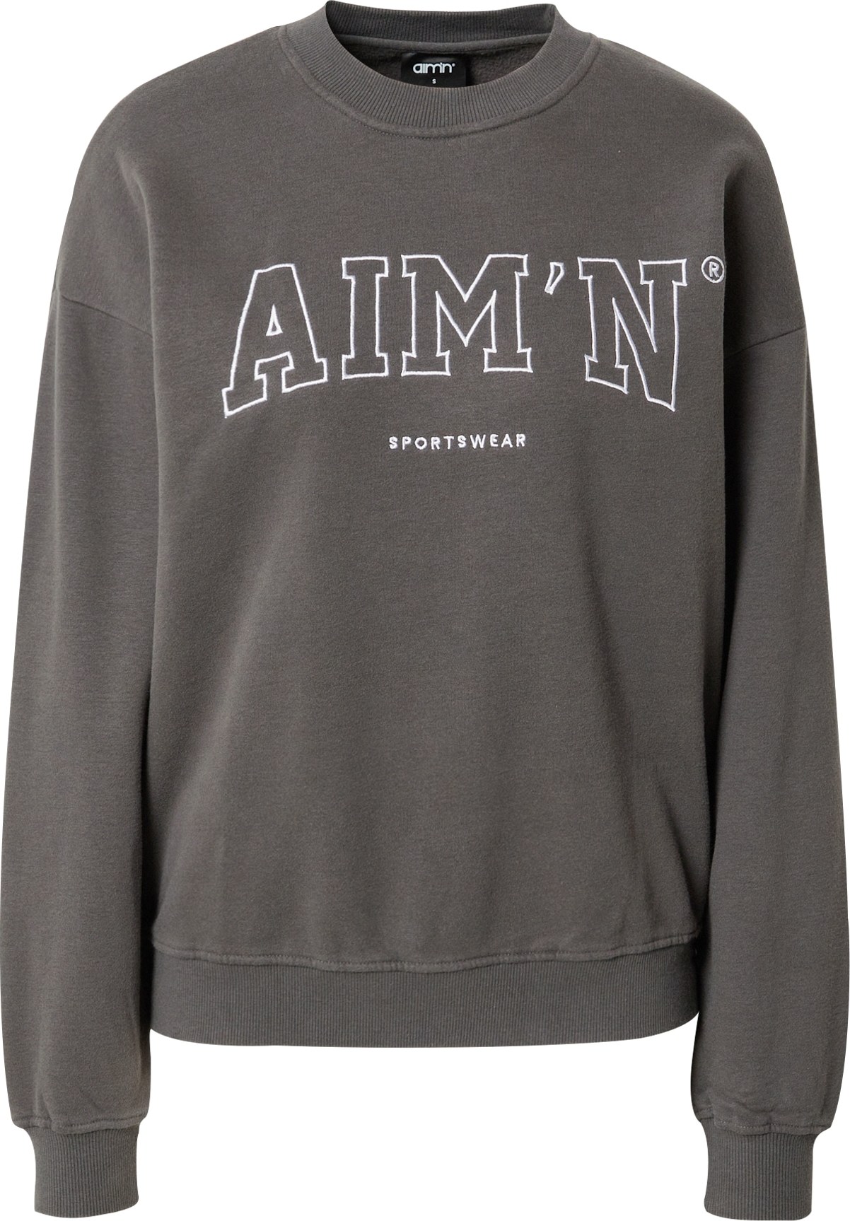 aim'n Sportovní mikina tmavě šedá / bílá