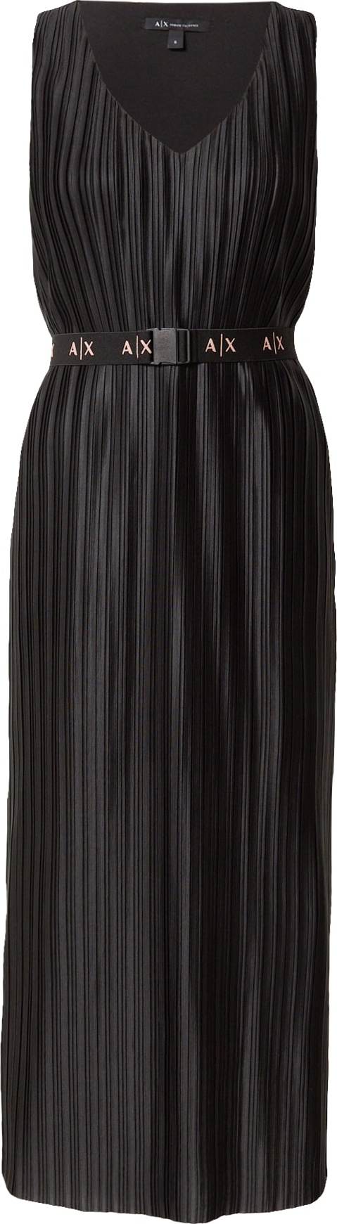 ARMANI EXCHANGE Koktejlové šaty černá / bílá