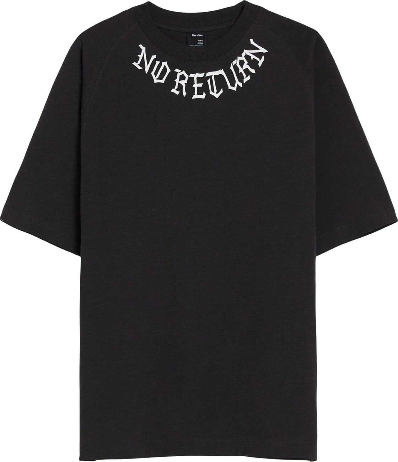 Bershka Tričko černá / bílá