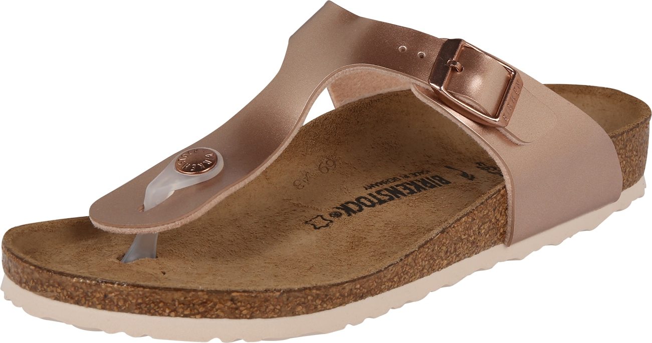 BIRKENSTOCK Sandály 'Gizeh' růžově zlatá