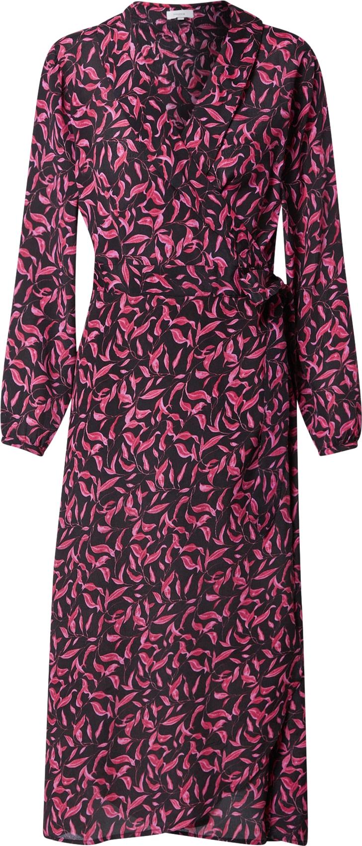 Bizance Paris Košilové šaty 'FRAISE' pink / pitaya / černá
