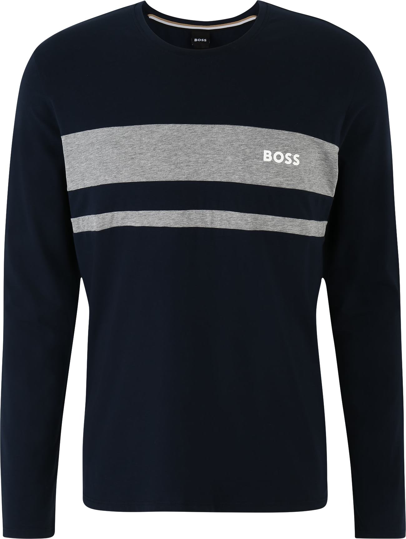 BOSS Black Tričko 'Balance' tmavě modrá / šedý melír / bílá