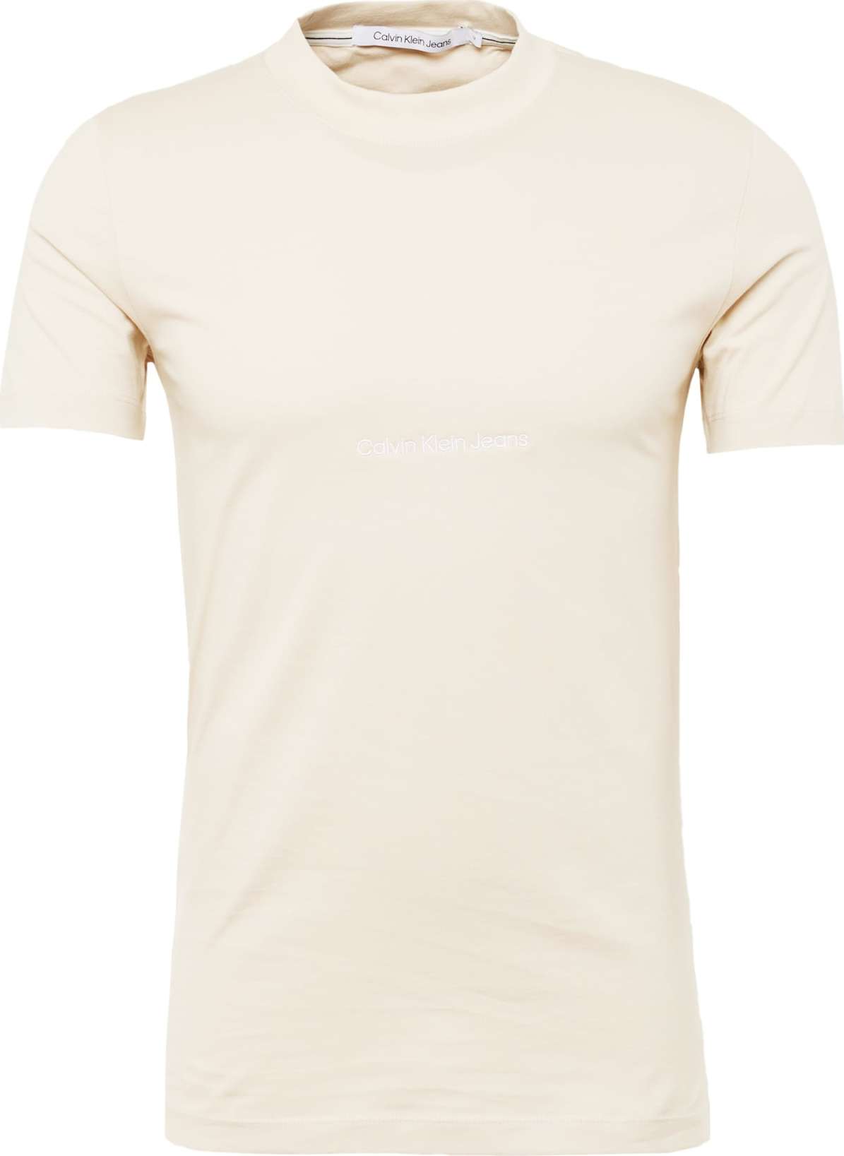Calvin Klein Jeans Tričko béžová / bílá