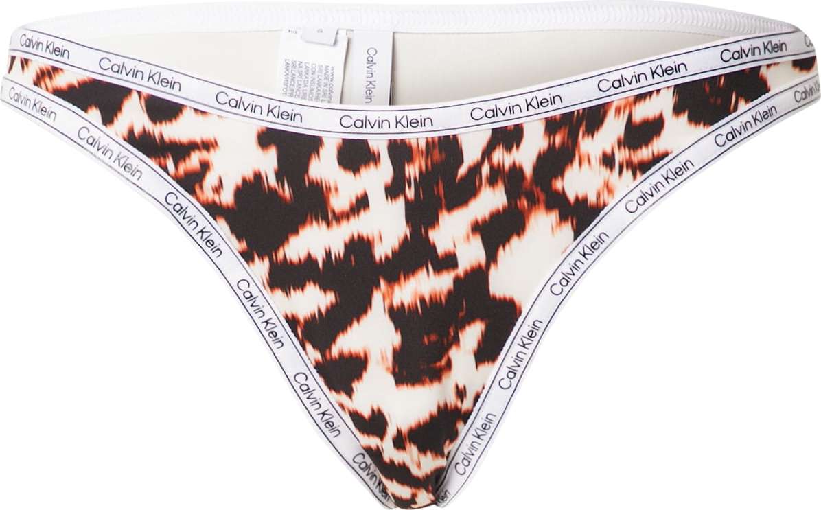 Calvin Klein Swimwear Kalhotky hnědá / světle hnědá / černá / bílá