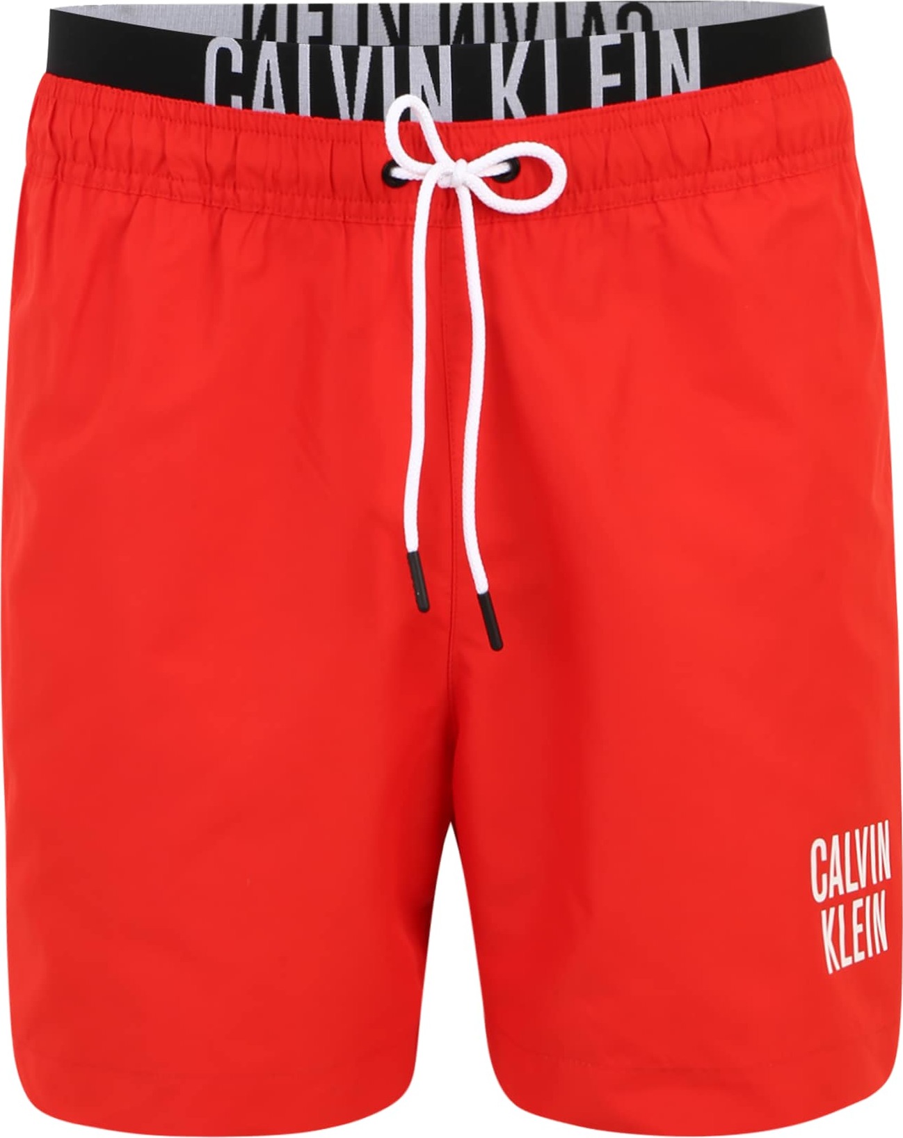 Calvin Klein Swimwear Plavecké šortky světle červená / černá / bílá