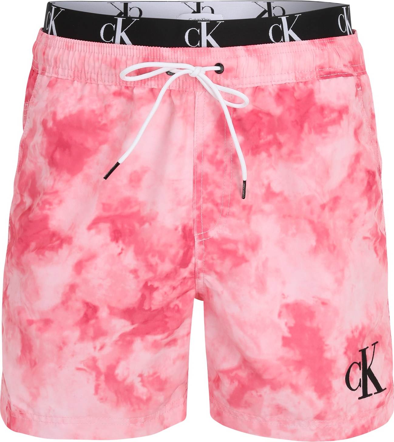 Calvin Klein Swimwear Plavecké šortky pink / růžová / černá / bílá