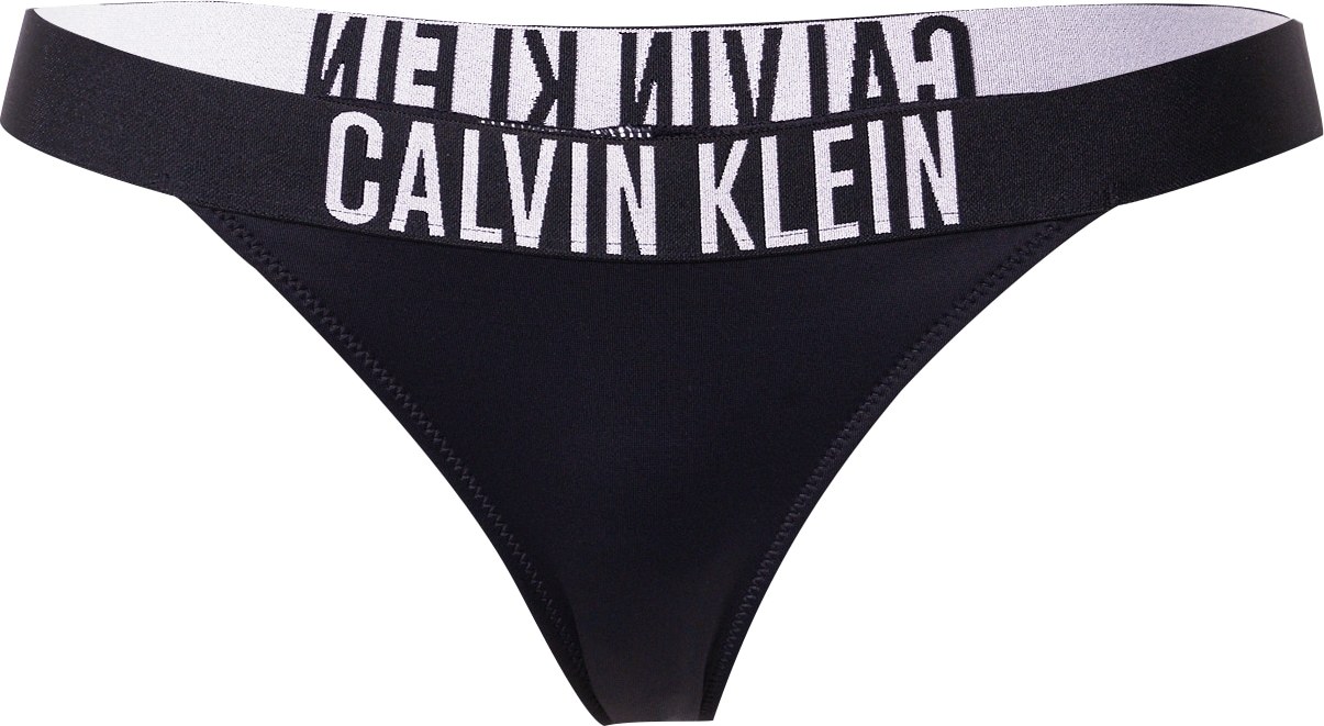 Calvin Klein Swimwear Spodní díl plavek černá / bílá