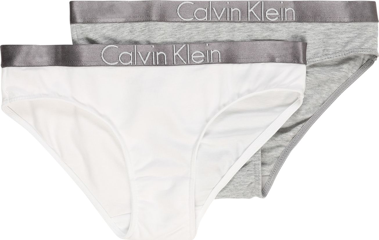 Calvin Klein Underwear Spodní prádlo '2 PACK BIKINI' šedý melír / bílá