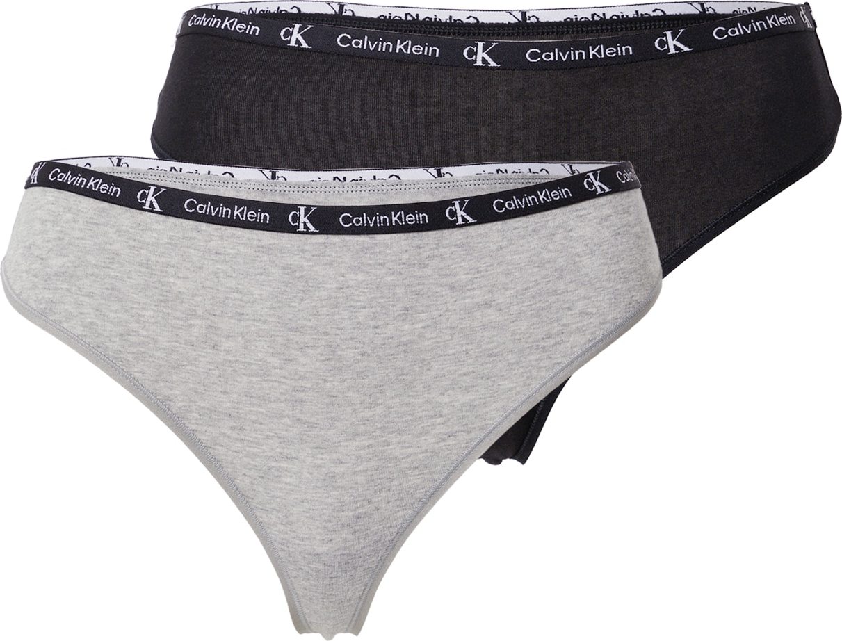 Calvin Klein Underwear Tanga šedý melír / černý melír / bílá