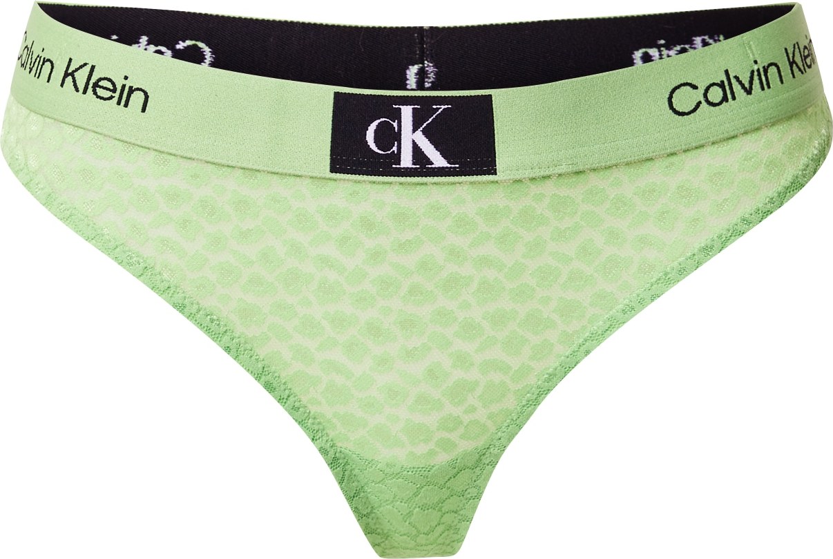 Calvin Klein Underwear Tanga světle zelená / černá / bílá