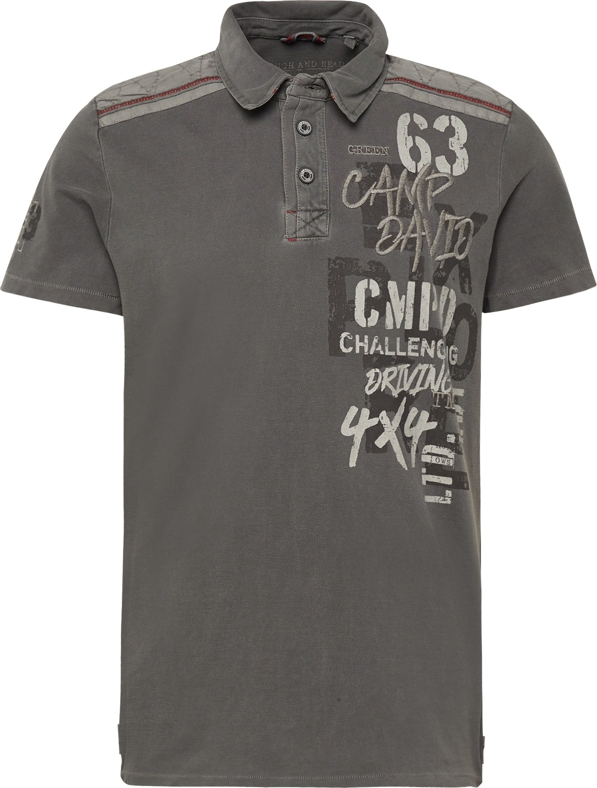 CAMP DAVID Tričko krémová / khaki / tmavě zelená