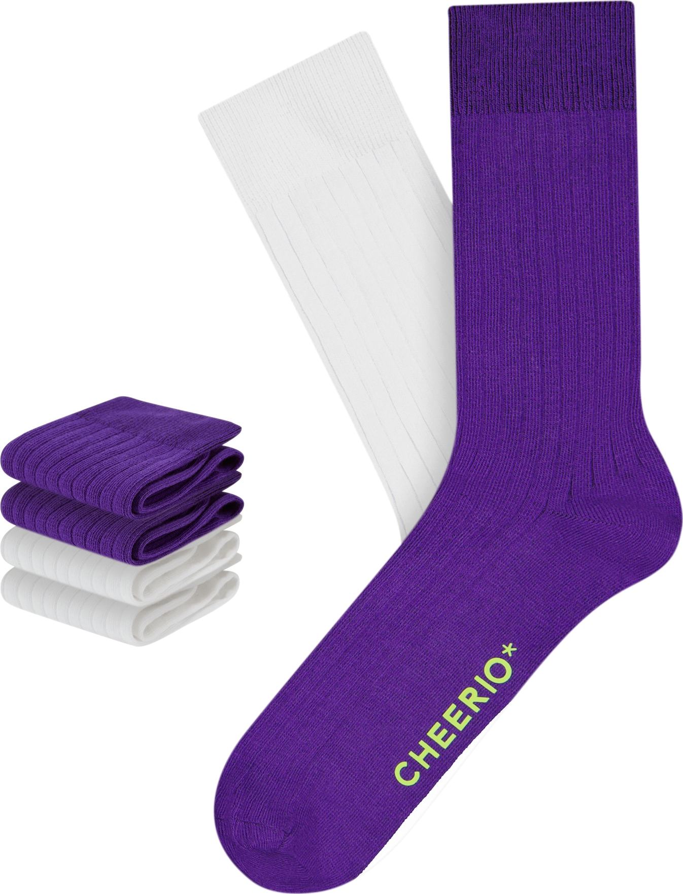 CHEERIO* Ponožky 'TOUGH GUY 4P' fialová / bílá