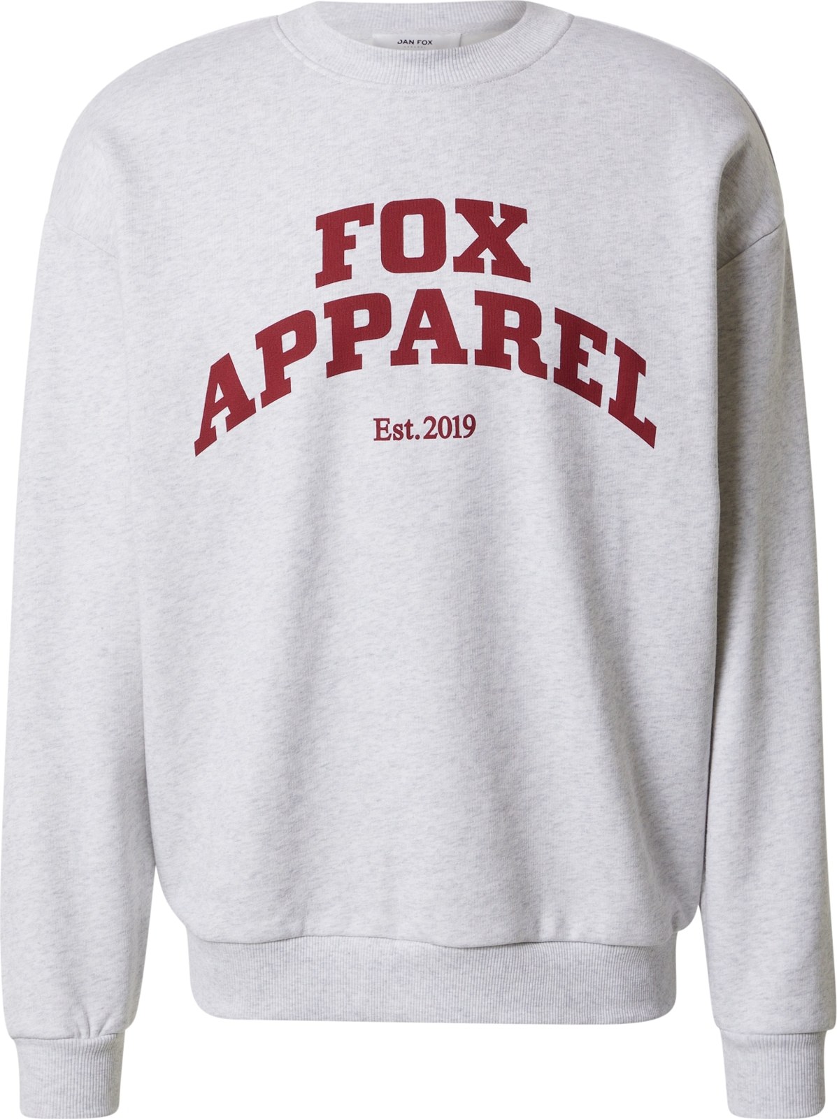 DAN FOX APPAREL Mikina 'Rocco Heavyweight' světle šedá / červená