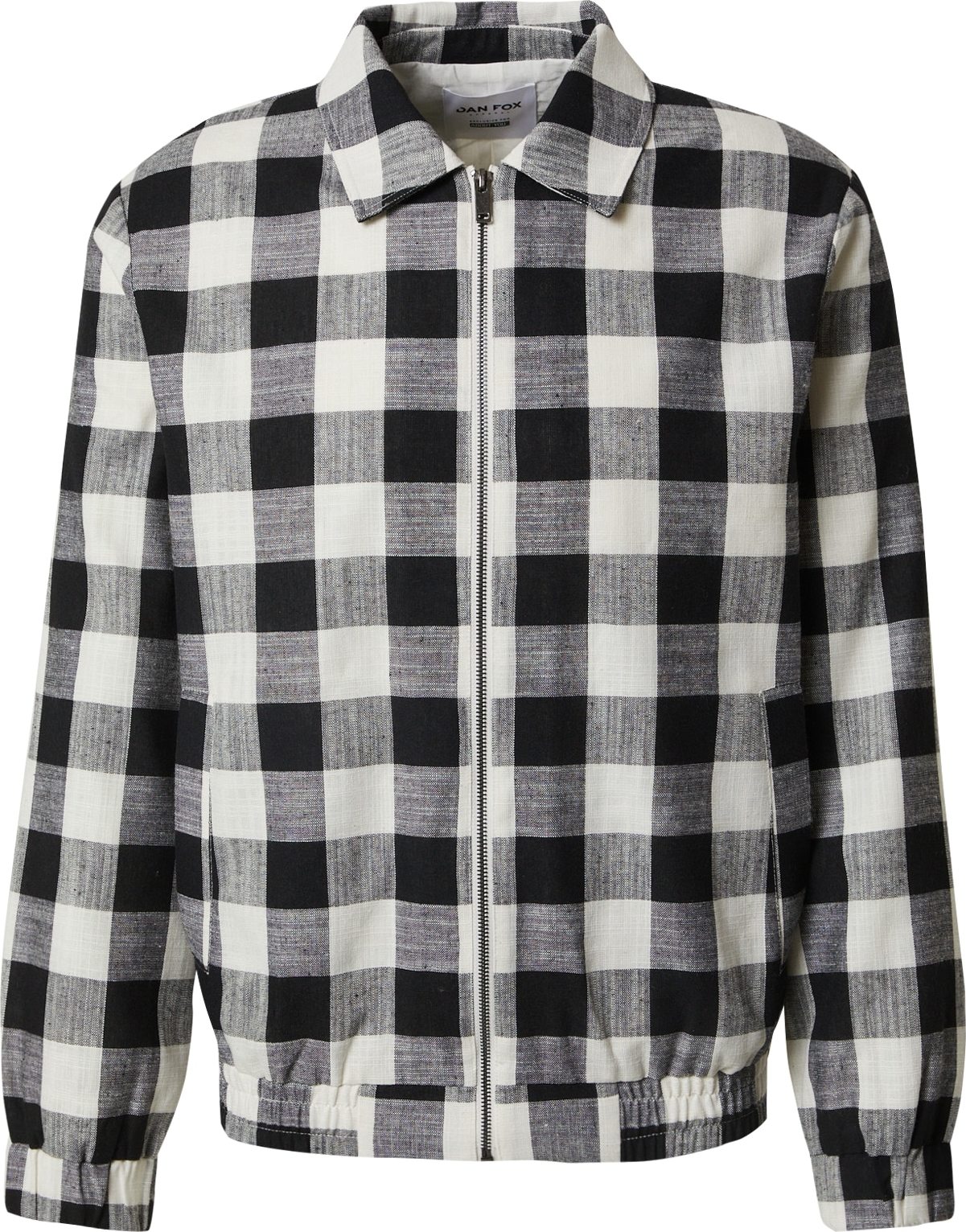 DAN FOX APPAREL Přechodná bunda 'Ilja' šedý melír / černá / offwhite