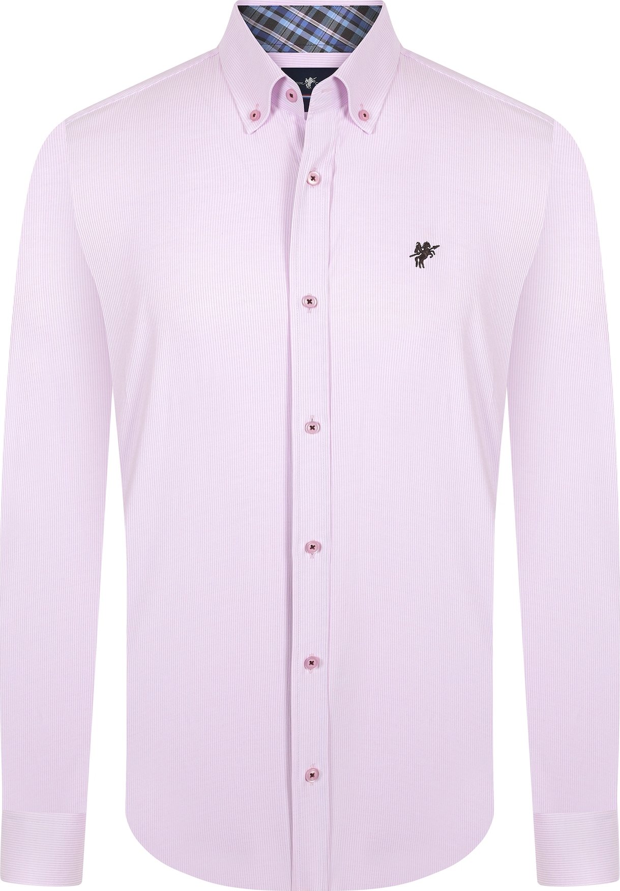 DENIM CULTURE Košile 'Craig' pastelově růžová / světle růžová / černá